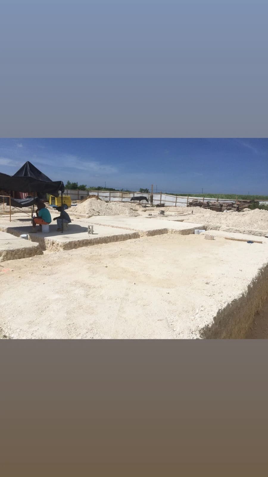 Foundation slab preparation with formwork marked out on site